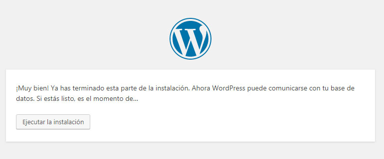 Configurar con éxito base de datos en WordPress