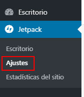 Menú ajustes en Jetpack